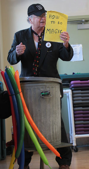 TOMagician peforms his comedy magic for a child's birthday party